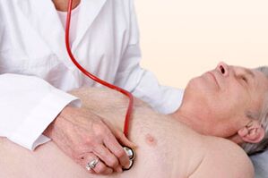a physician examining a patient with hypertension